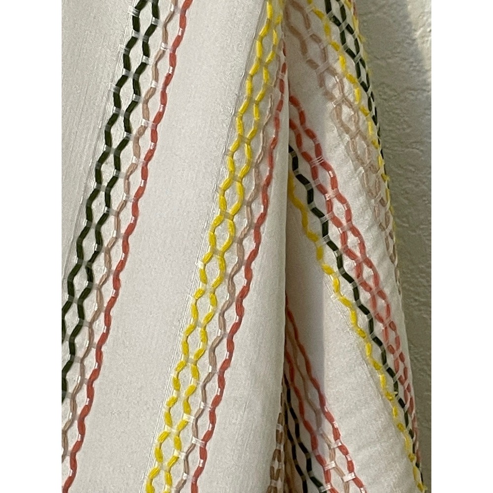 Hutch Sundress Midi Smocked Embroidered  White Pink Yellow Green - Picture 5 of 7
